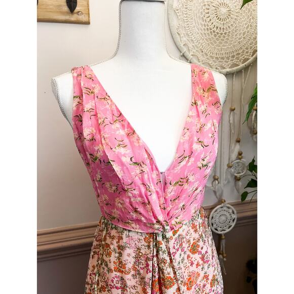 Ramy Brook Pink and Blue Floral Midi Dress - Picture 2 of 10